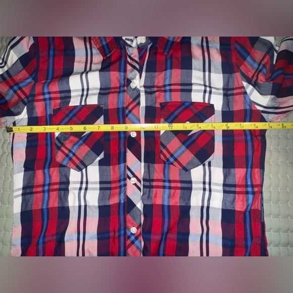 Rails Hunter Plaid Button Down White/Red/Blue Shirt Size medium. EUC - Picture 3 of 10